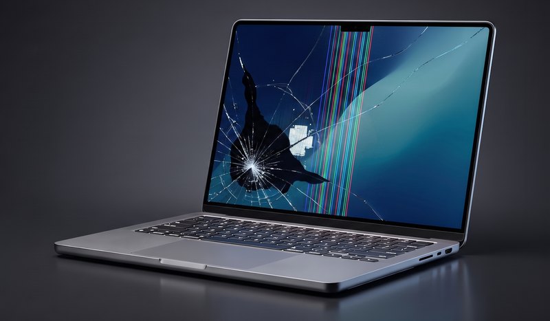 Ekranı kırık, servise gelen MacBook