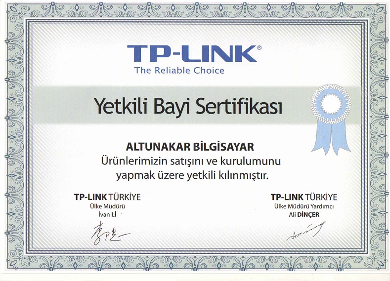 TP-LINK — Yetkili Bayi Sertifikası