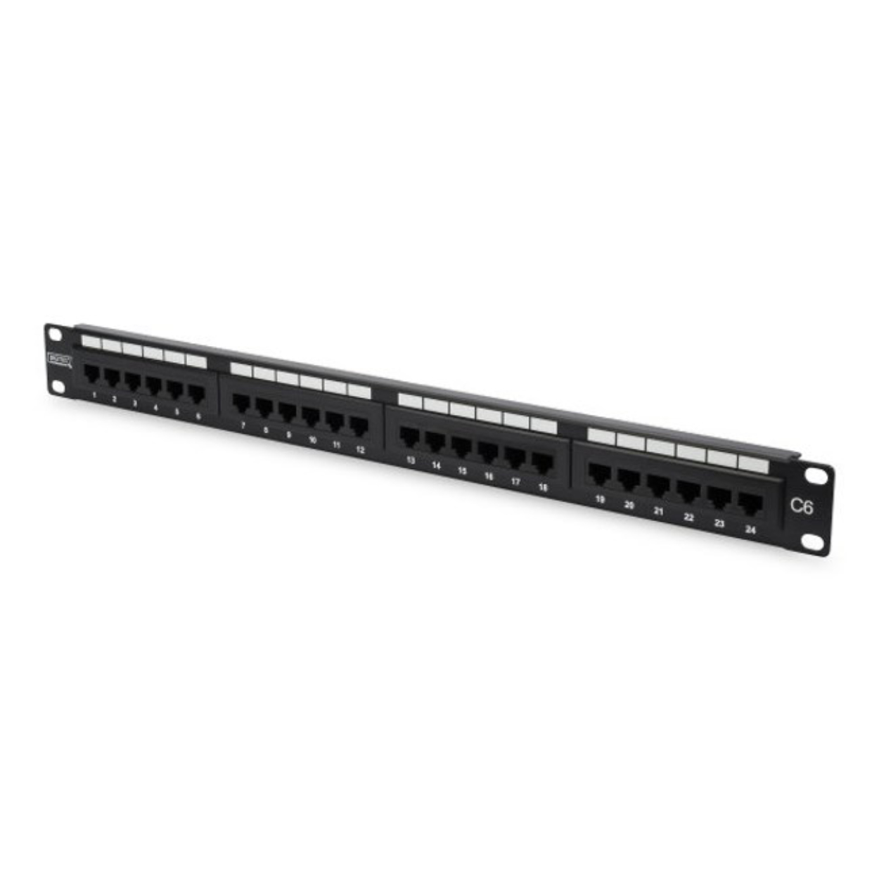 Digitus 24Port 19" CAT-6 UTP RJ45/8P8C/LSA 1U Siyah Patch Panel [DN-91624U]