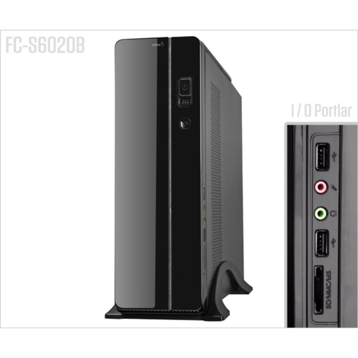 Frisby FC-S6020B 300W Siyah Slim Mini ATX Kasa