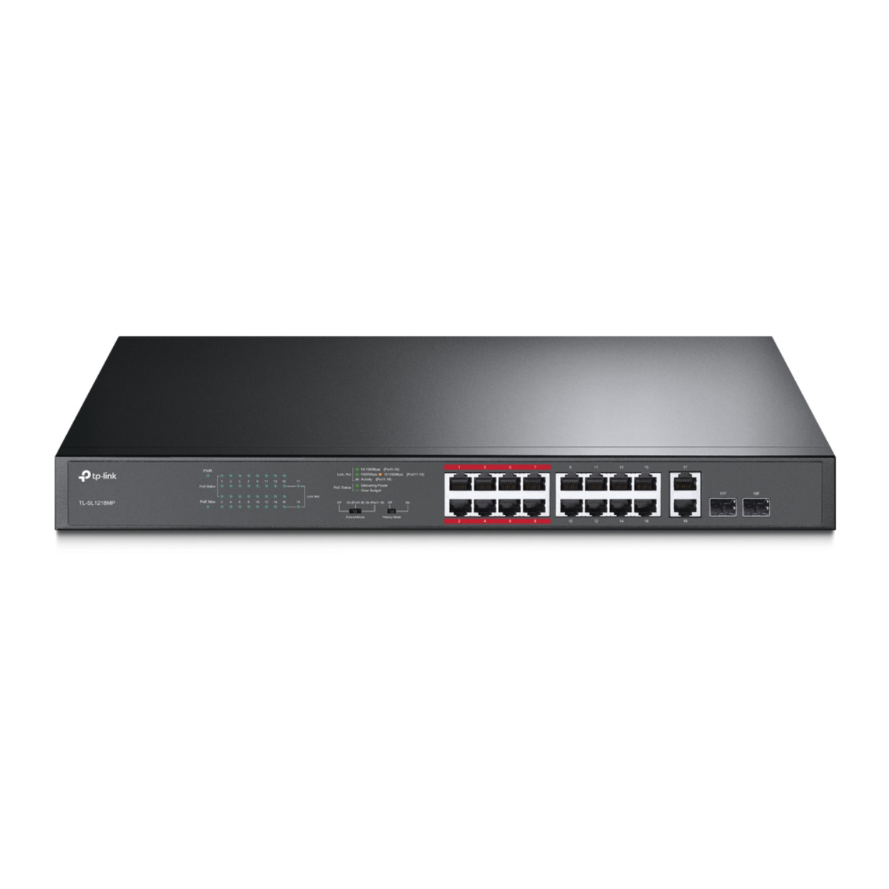 Tp-Link 16Port TL-SL1218MP 10/100+2 Port Gigabit Yönetilemez Poe Switch