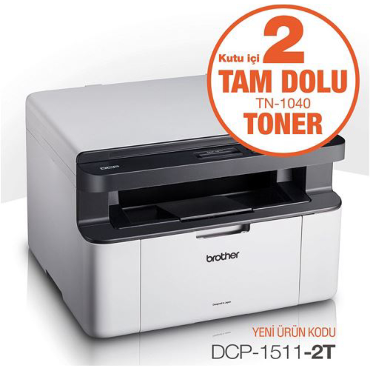 Brother DCP-1511-2T [Yaz-Tar-Fot ] Mono Lazer Yazıcı (2xTam Dolu Toner)