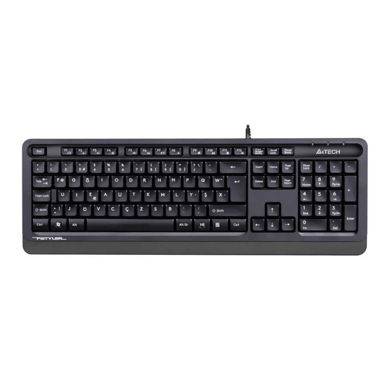 A4 Tech FK10 USB Kablolu F Multimedia Klavye Gri