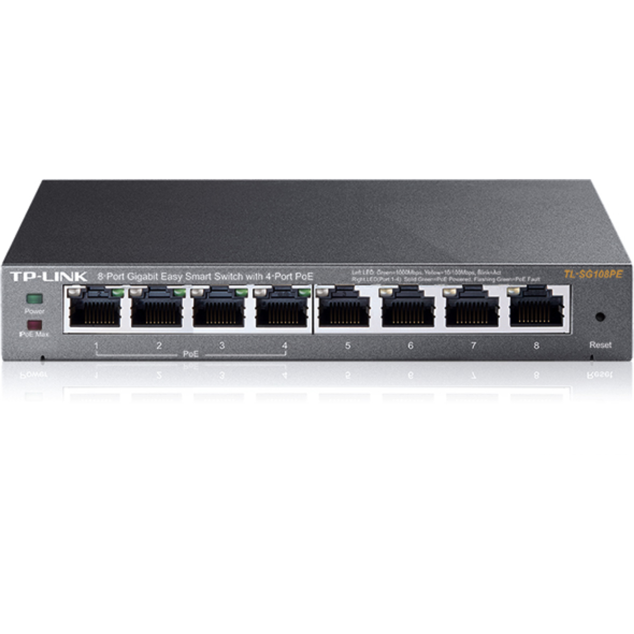Tp-Link 8Port TL-SG108PE GBit 4Port PoE Yönetilebilir Switch