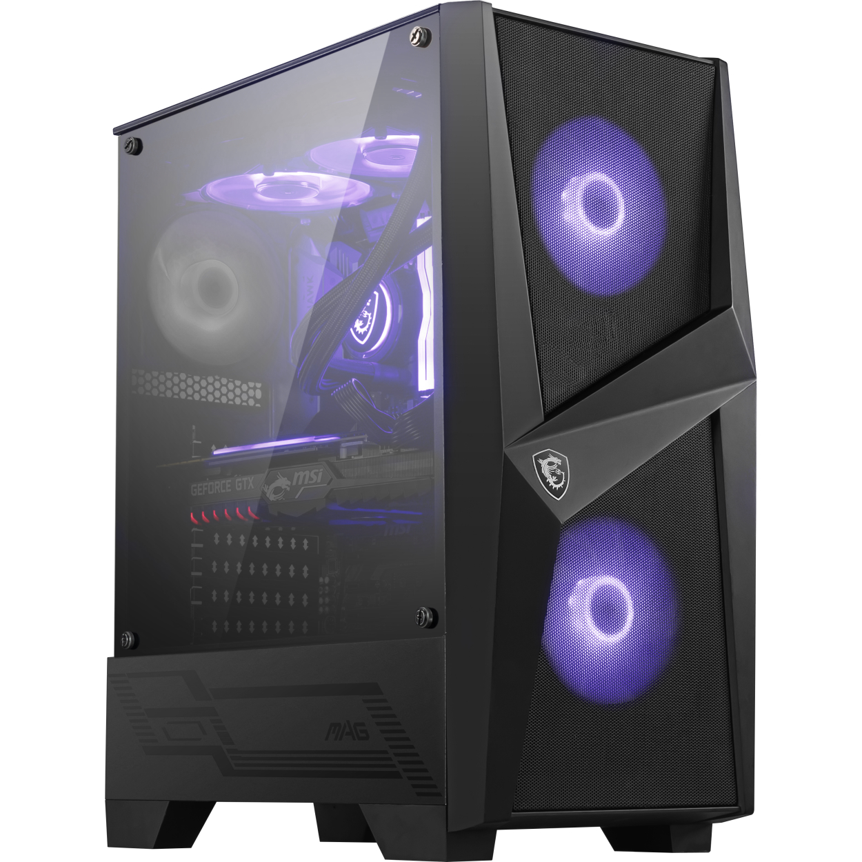 MSI MAG FORGE 100M ** 2x RGB Fan 1x 120mm Fan Temperli PSU Yok Cam ATX Kasa