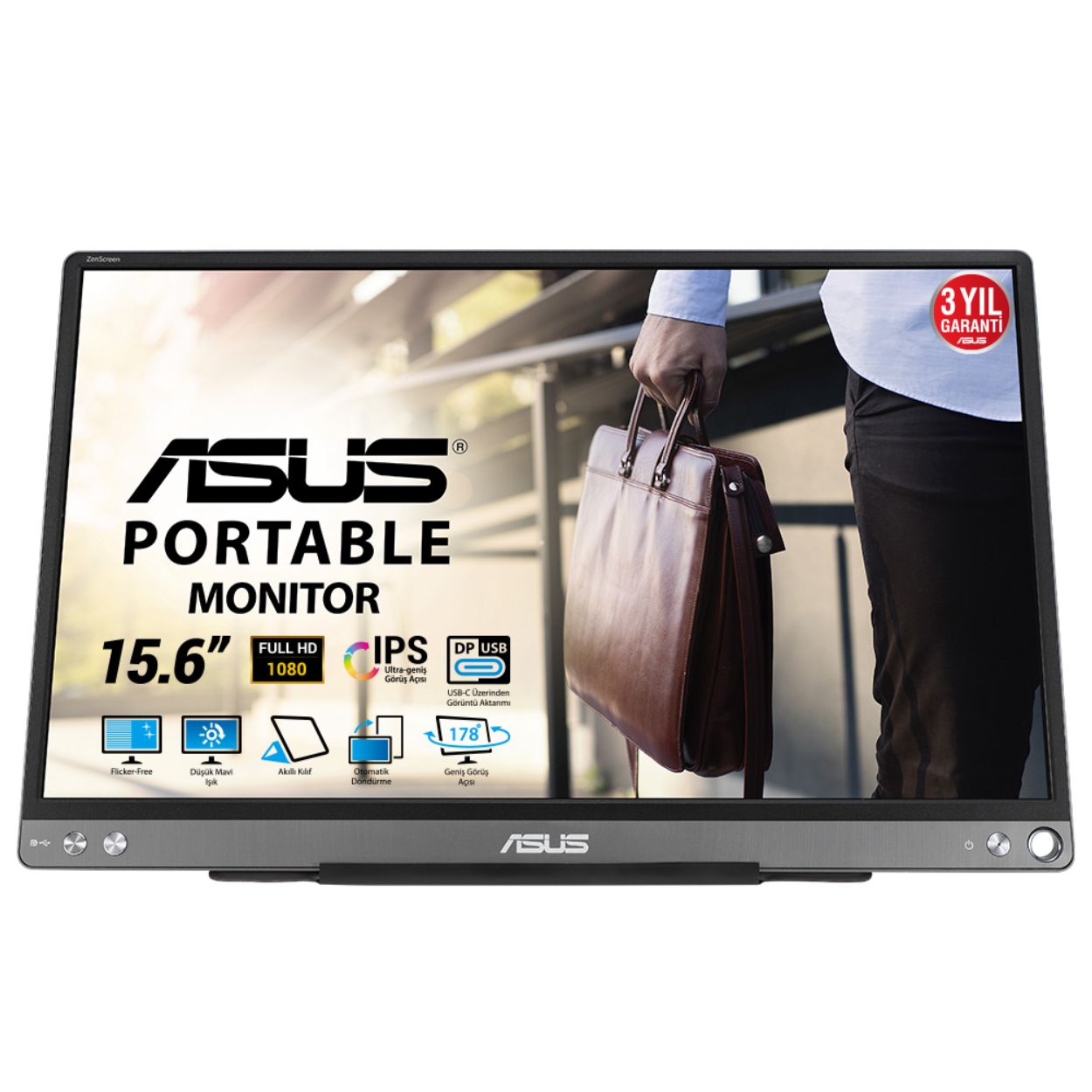 15.6" Asus MB16ACE 5Ms IPS Taşınabilir USB Type-C Monitör