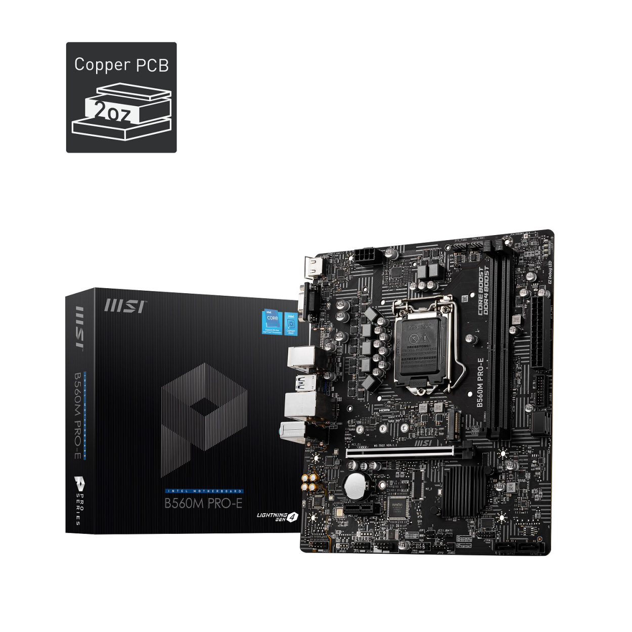MSI B560M PRO-E LGA1200P11 DDR4 Ses+GLan VGA HDMI M2 4xUSB3.2 mATX