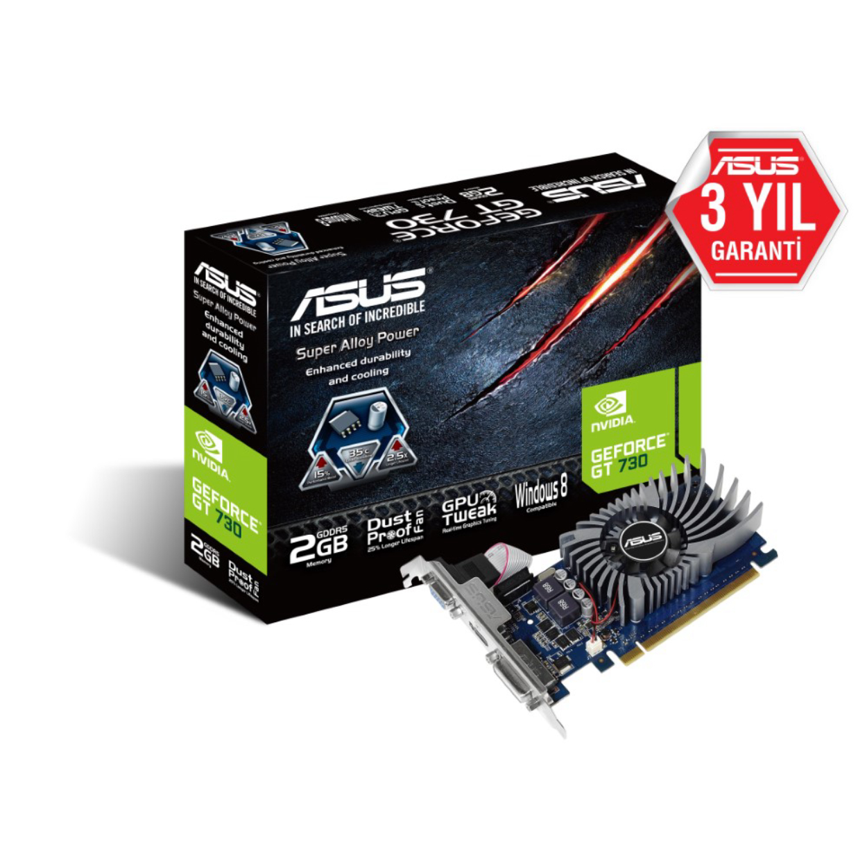 Asus 2GB GT730-SL-2GD5-BRK GDDR5 [64Bit] DVI/HDMI