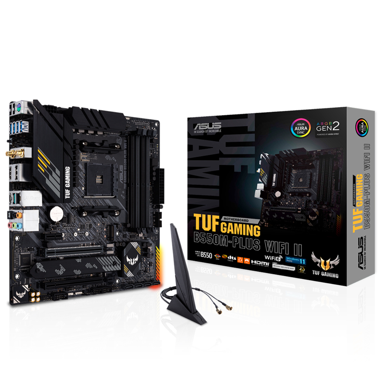 Asus TUF GAMING B550M-PLUS WIFI II AM4 DDR4 Ses+GLan HDMI DP 2xM2 USB3.2 mATX