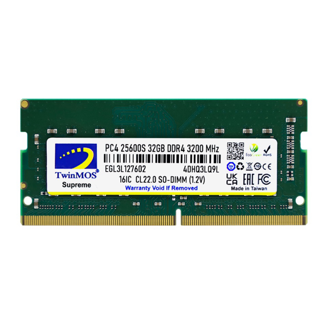 Twinmos Sodimm 32GB 3200Mhz DDR4 Kutulu Notebook Bellek (MDD432GB3200N)