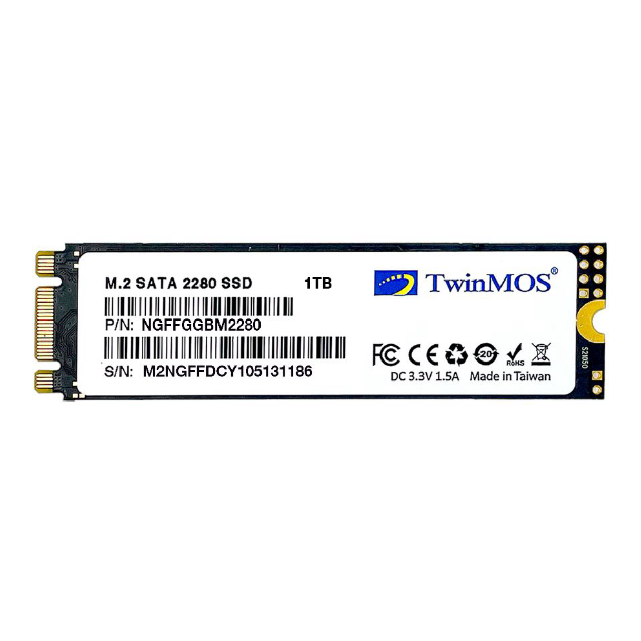 Twinmos 1TB M2 Sata SSD 580/550 Mb/s (NGFFGGBM2280)