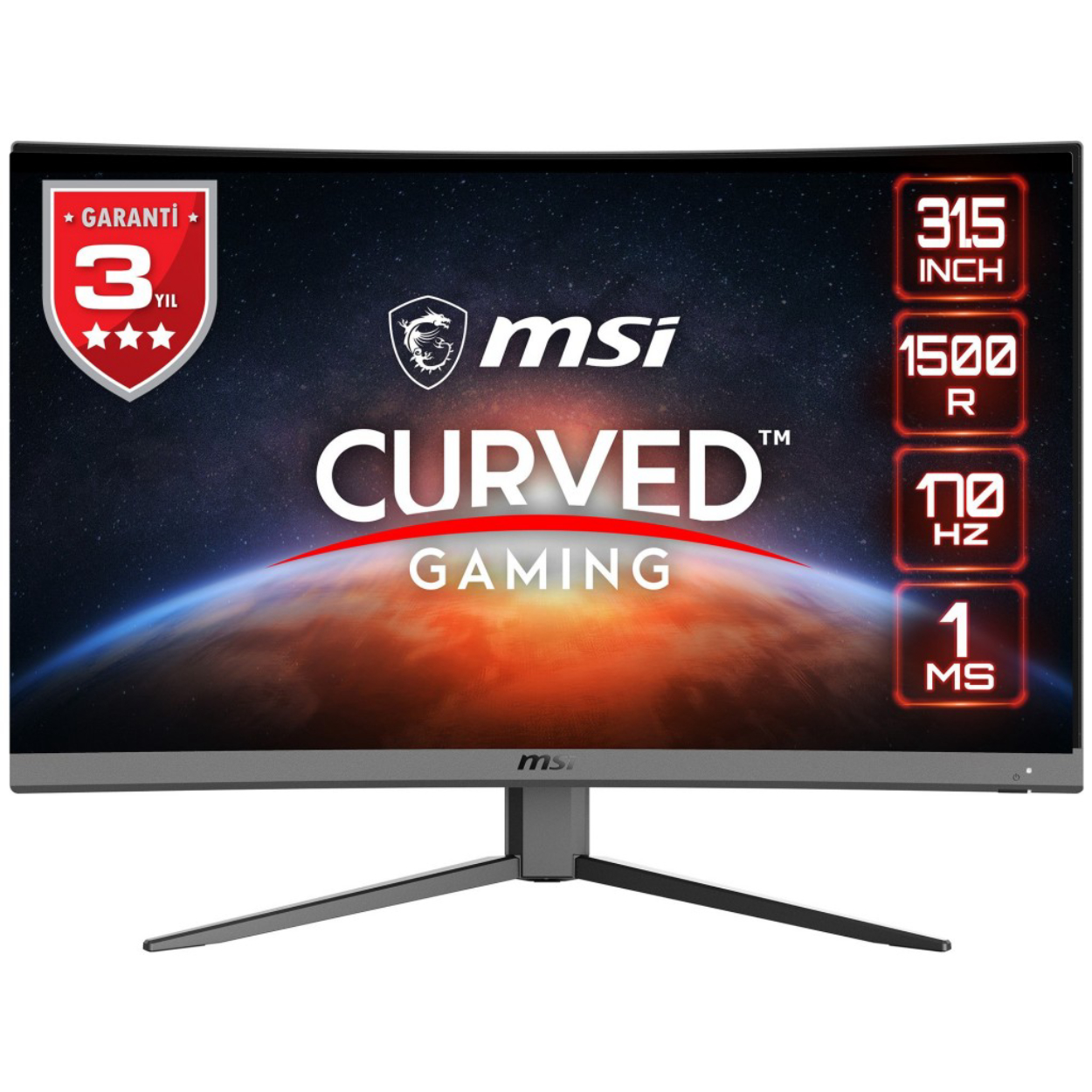 31.5" MSI G32CQ4 E2 1ms 170Hz 2560x1440 2xHDMI DP VA Curved Gaming Monitör