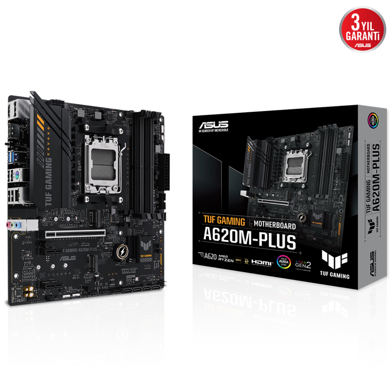 Asus TUF GAMING A620M-PLUS AM5 DDR5 6400 HDMI DP M2 RGB GBit mATX