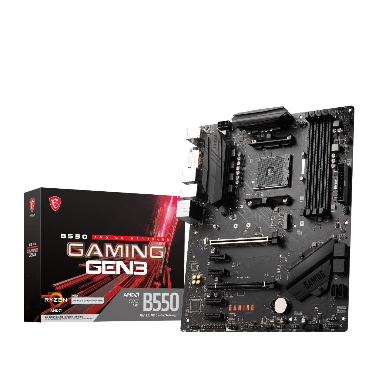 MSI B550 GAMING GEN3 AM4 DDR4 4400(OC) HDMI DVI-D M2 USB3.2 ATX(BLK)