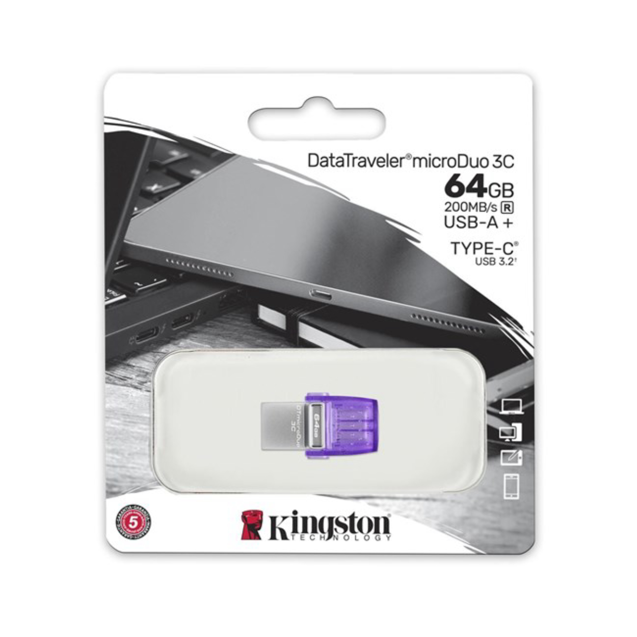 Kingston 64GB DataTraveler Microduo Typc C USB Bellek (DTDUO3CG3/64GB)