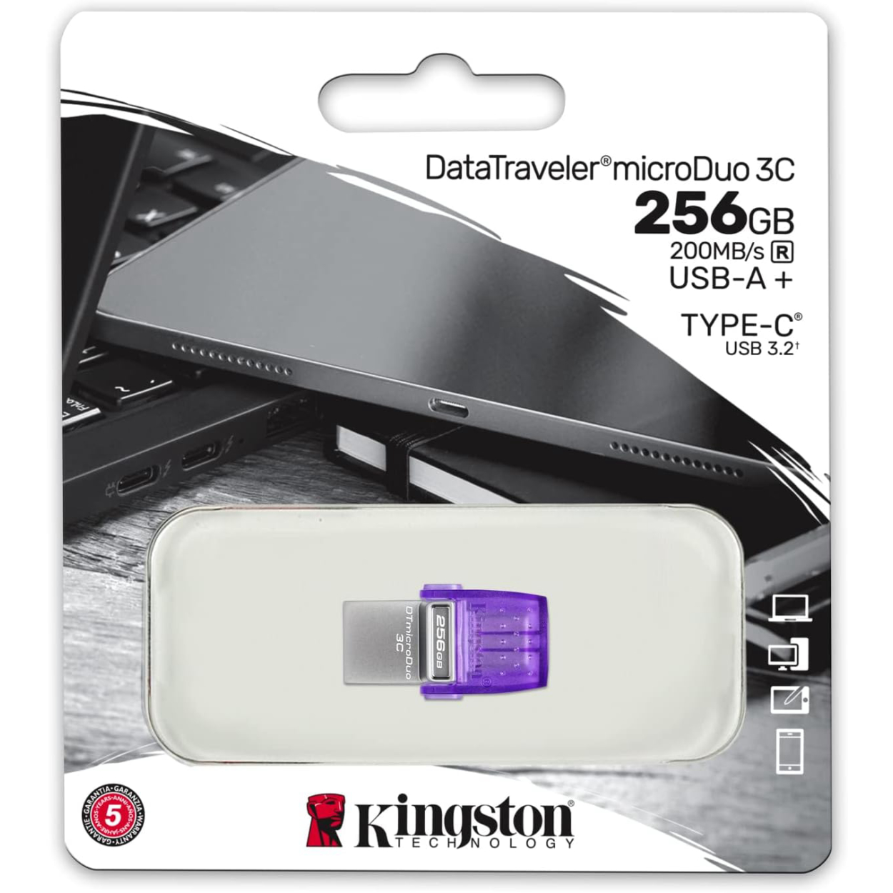 Kingston 256GB DataTraveler Microduo Typc C USB Bellek (DTDUO3CG3/256GB)