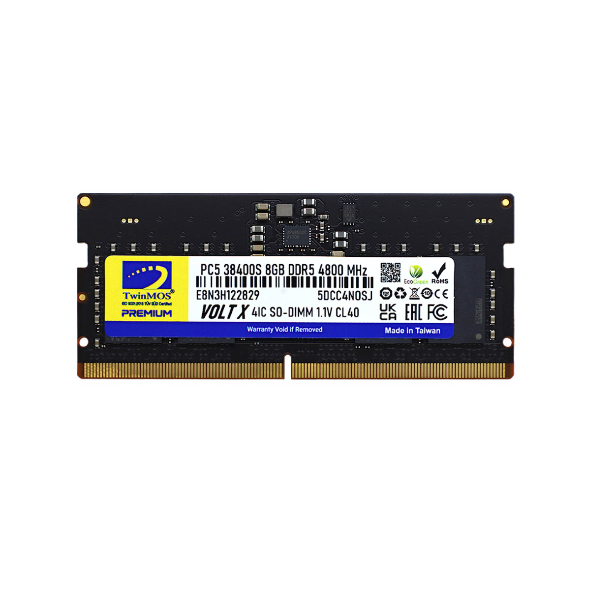 Twinmos Sodimm 8GB 4800MHz DDR5 CL40 Notebook Bellek (TMD58GB4800S40)