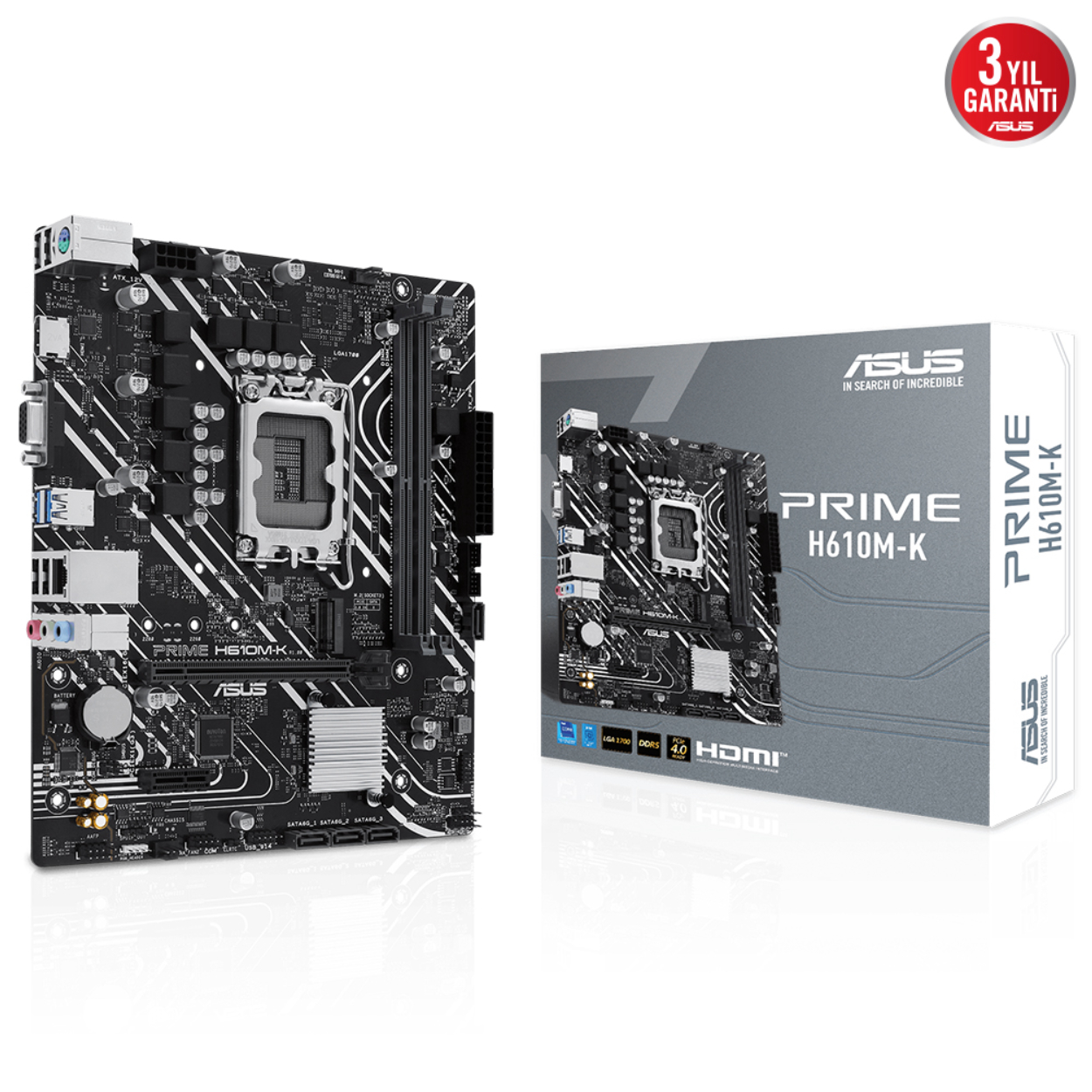 Asus PRIME H610M-K DDR5 1700P 5600 HDMI VGA M2 GBit PCIE 4.0 mATX (96GB)