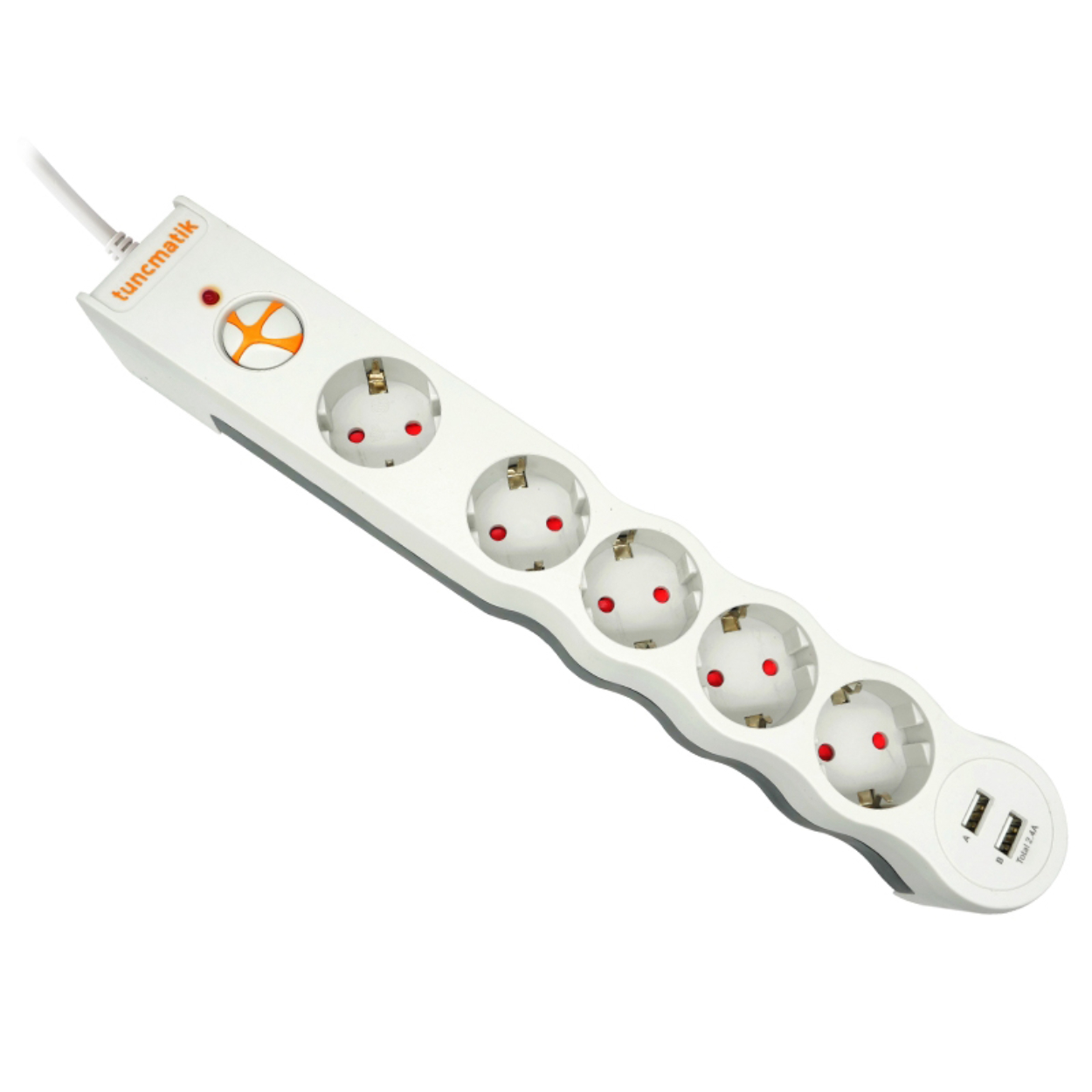 Tunçmatik Powersurge 5-li Akım Korumalı Priz (2 x USB li) [TSK5015]