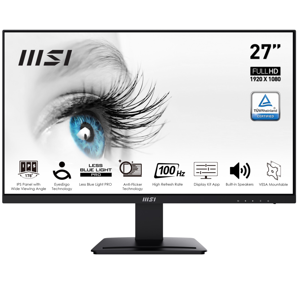 27" MSI PRO MP273A 1ms 100Hz FHD HDMI DP D-Sub IPS Siyah Flat Monitör