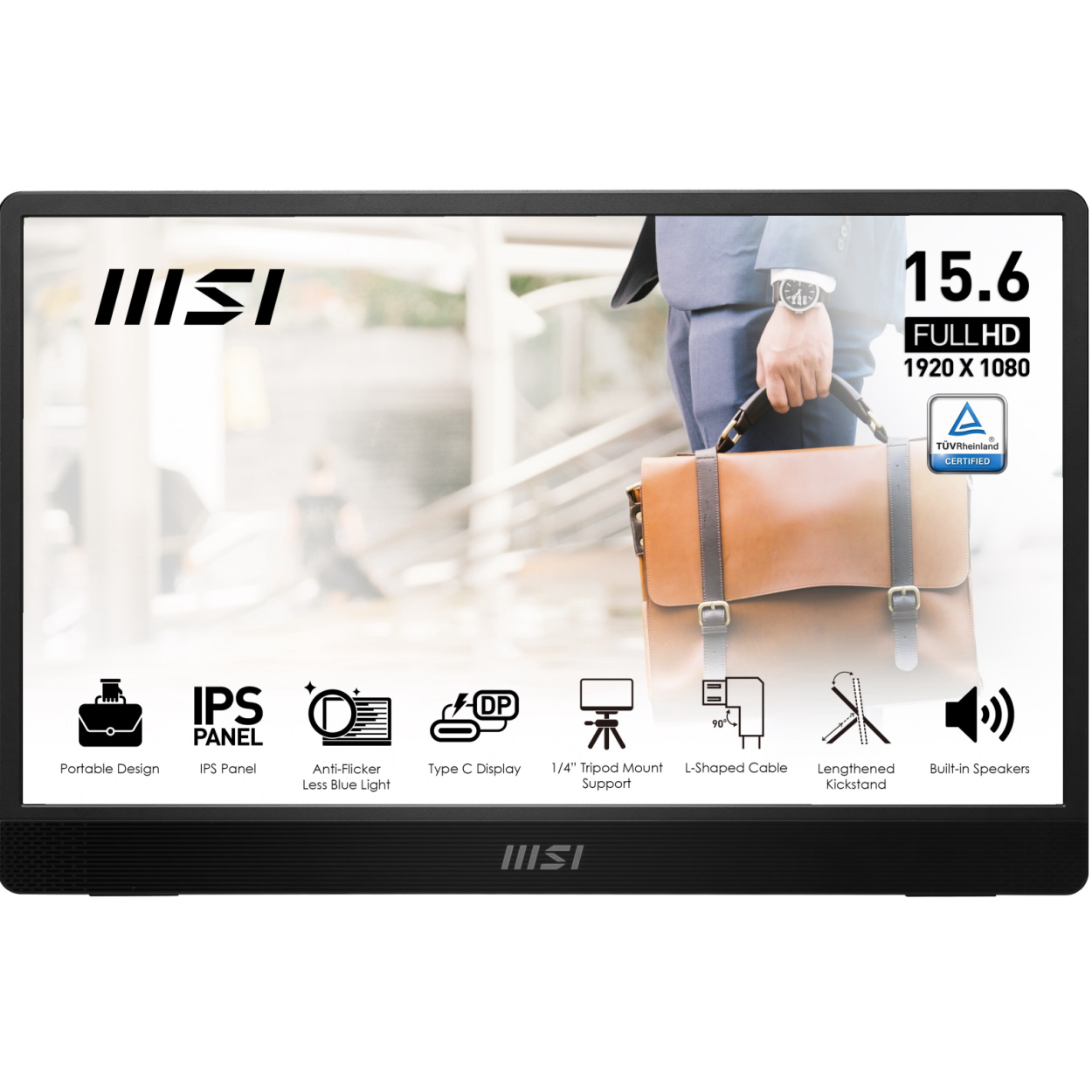 15.6" MSI PRO MP161 E2 4ms 60Hz FHD IPS mHDMI Type-C Flat Monitör