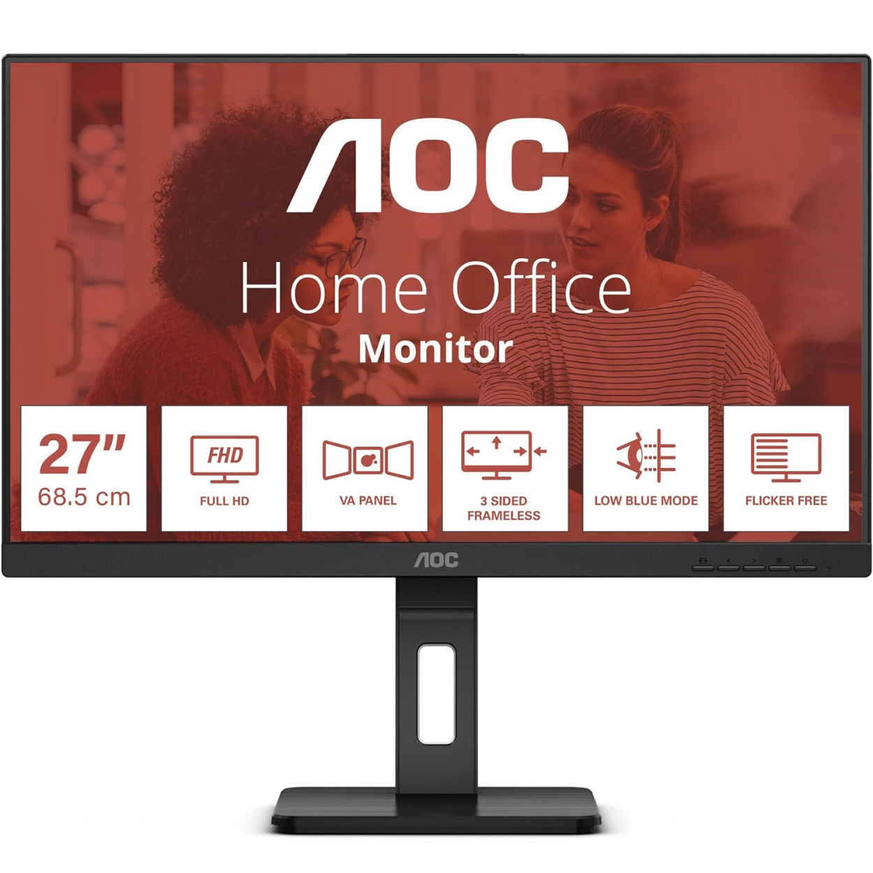 27" AOC 27E3QAF 4ms 75Hz FHD IPS HDMI DP Pivot Vesa Siyah Monitör