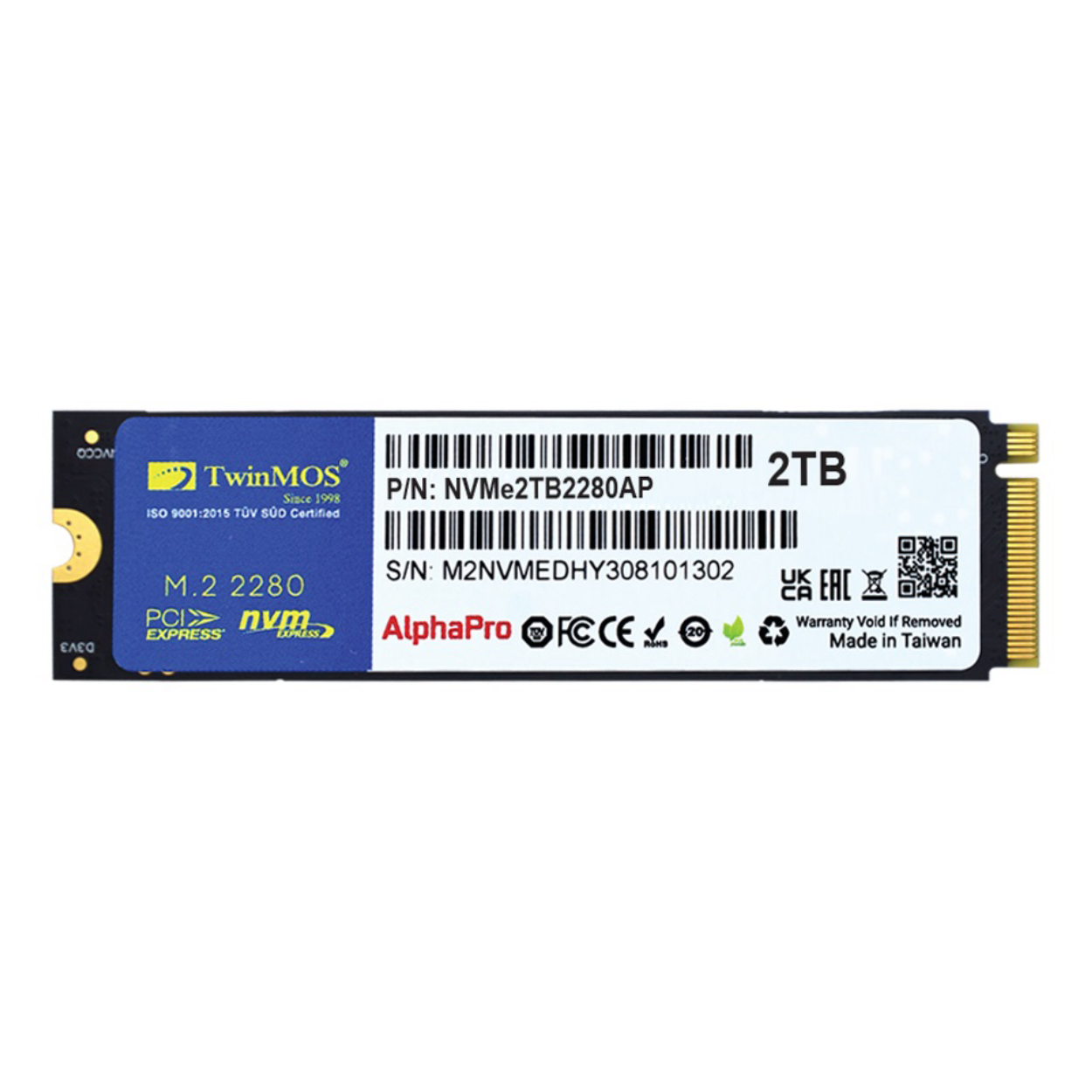Twinmos 2TB NVMe M2 Gen SSD 3600/3250 Mb/s (NVMe2TB2280AP)