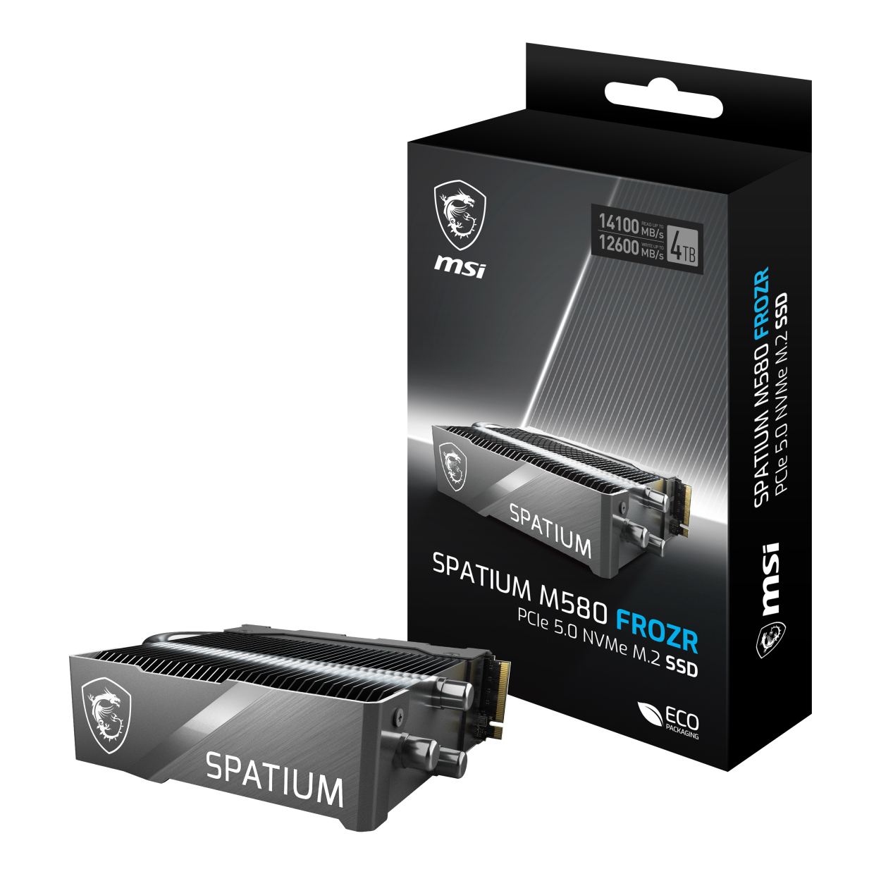 MSI 4TB SPATIUM M580 PCIe 5.0 NVMe M.2 4TB FROZR 4TB M2 SSD 14100-12600 MB/s