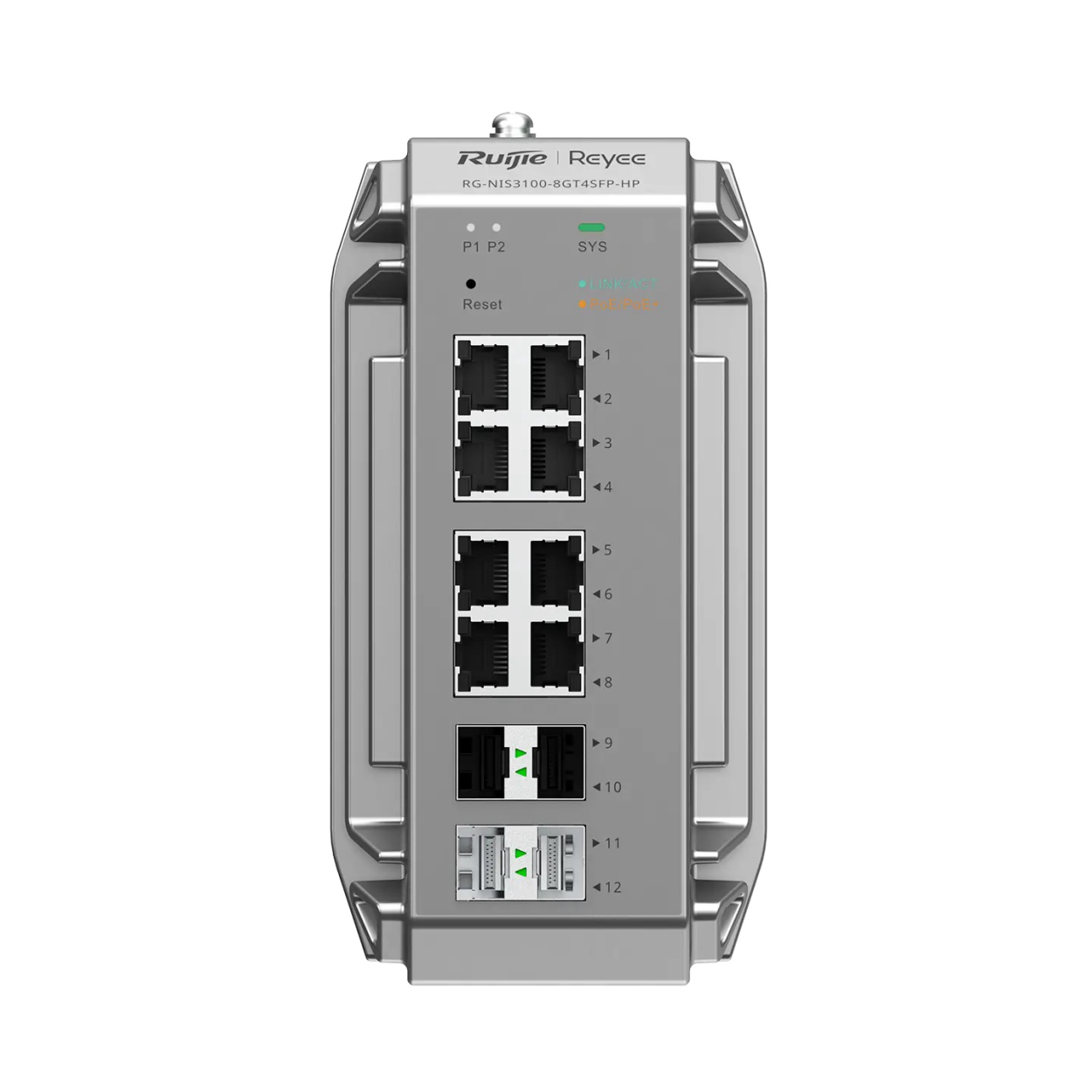 Ruijie Reyee RG-NIS3100-8GT4SFP-HP 8port Gigabit PoE + 4GE SFP Endüstriyel Switc