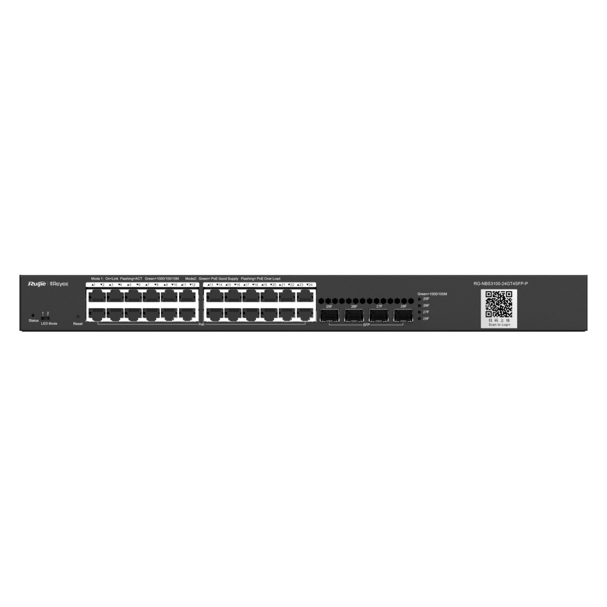 Ruijie Reyee RG-NBS3100-24GT4SFP-P 24port Gigabit PoE +4SFP L2 Yönetilebilir Swi