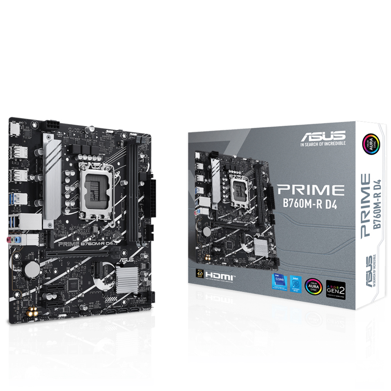 Asus PRIME B760M-R D4 1700P DDR4 5333(OC) HDMI M.2 USB3.2 RGB GBit mATX