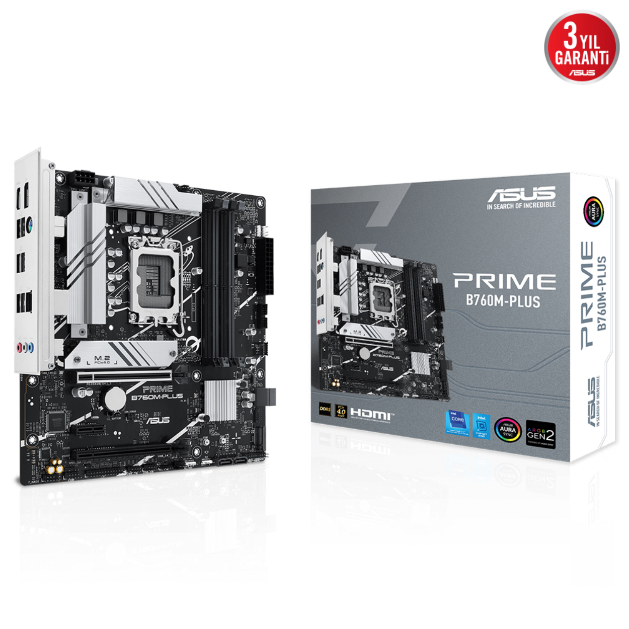 Asus PRIME B760M-PLUS 1700P DDR5 7200(OC) HDMI DP M2. USB3.2 RGB GBit mATX