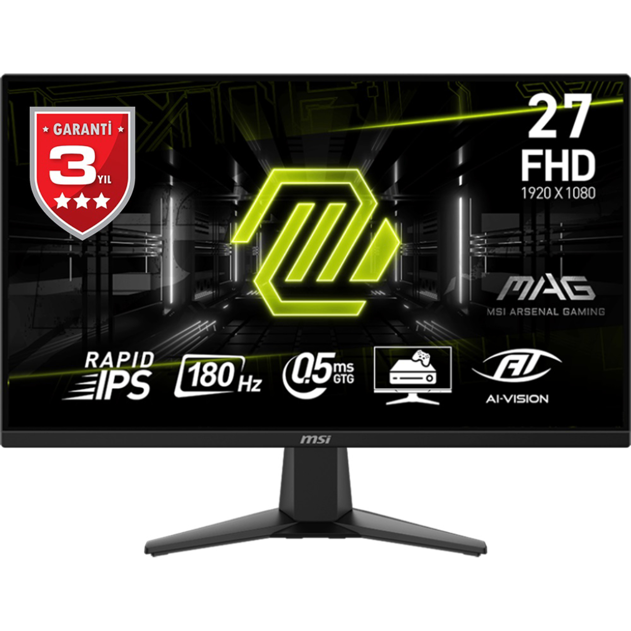 27" MSI MAG 275F 0.5ms 180Hz IPS HDMI DP Flat Gaming Monitör