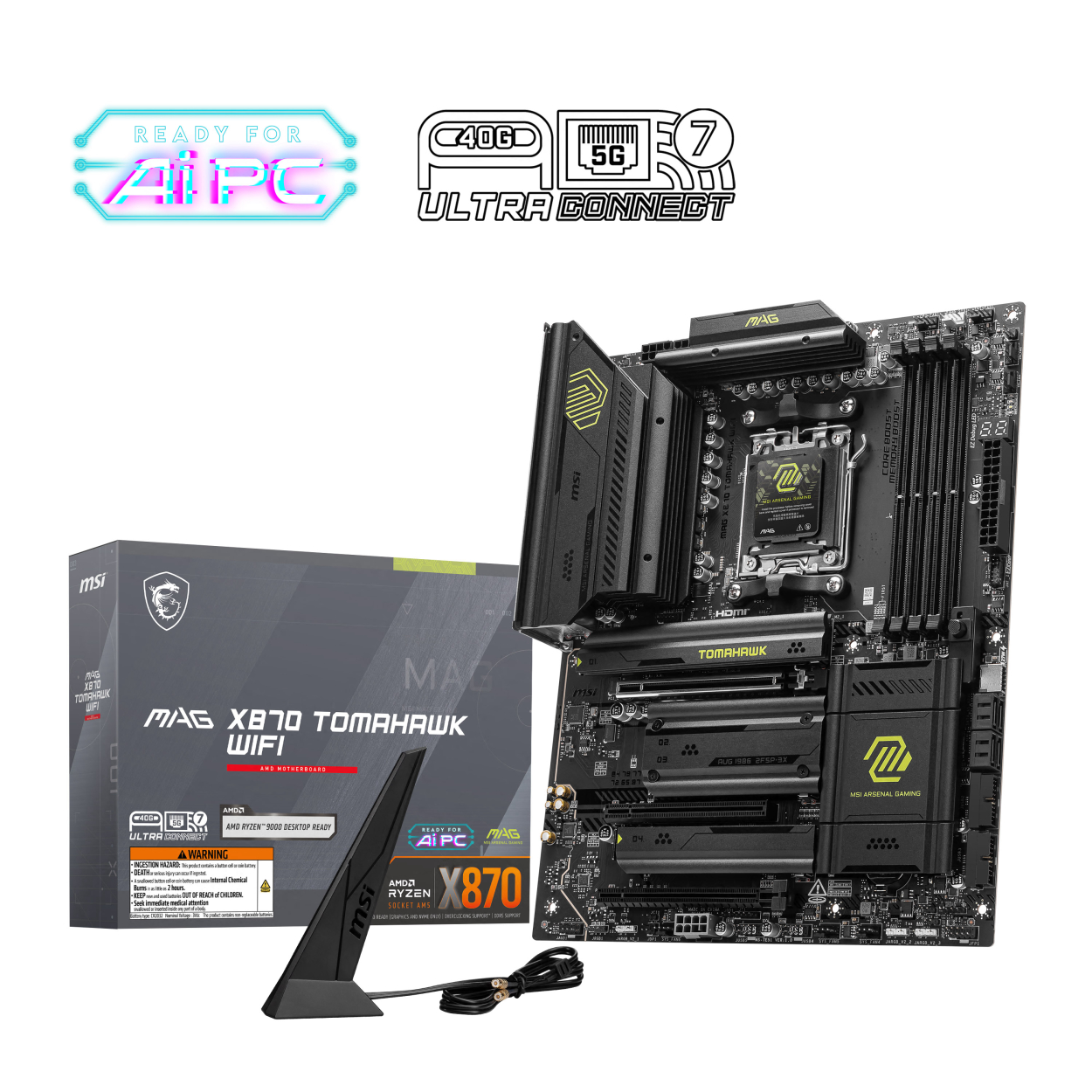 MSI MAG X870 TOMAHAWK WIFI AM5 DDR5 8400(OC) USB4 4xM2 HDMI 5G WIFI7 RGB ATX