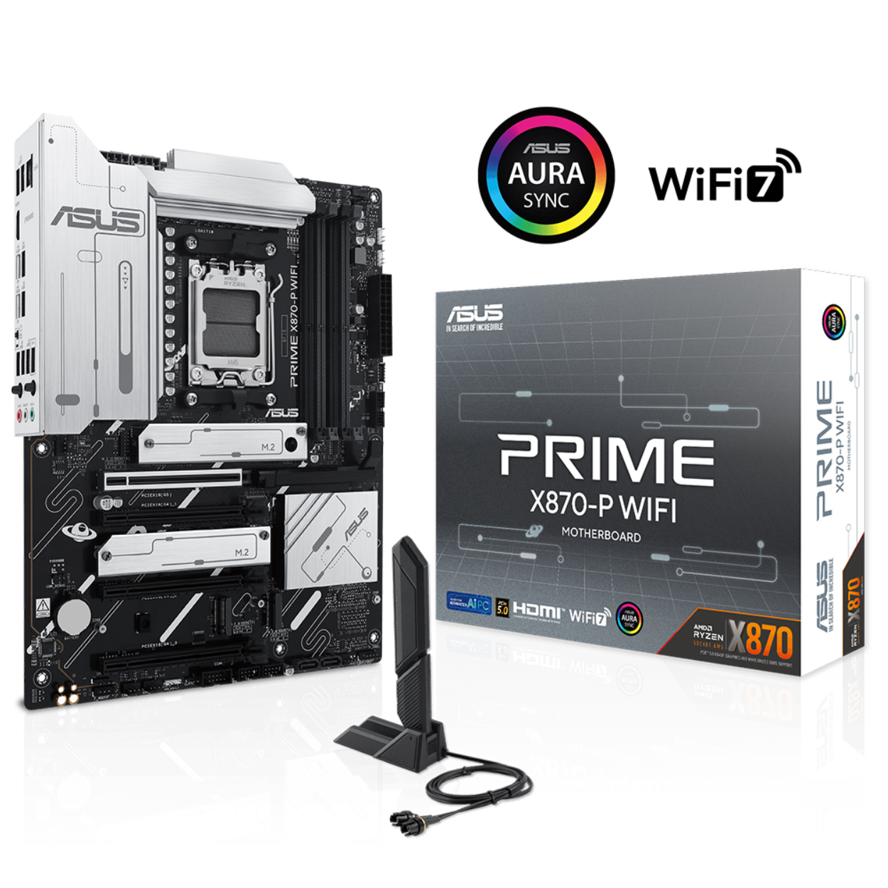 Asus PRIME X870-P WIFI AM5 DDR5 8000(OC) 2xUSB4 4xM2 HDMI WIFI7 2,5G Lan RGB ATX