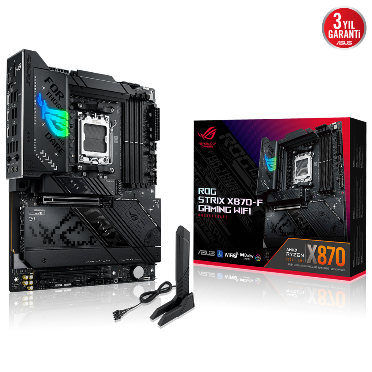 Asus ROG STRIX X870-F GAMING WIFI AM5 DDR5 8000(OC) 2xUSB4 4xM2 HDMI DP WIFI7 BT
