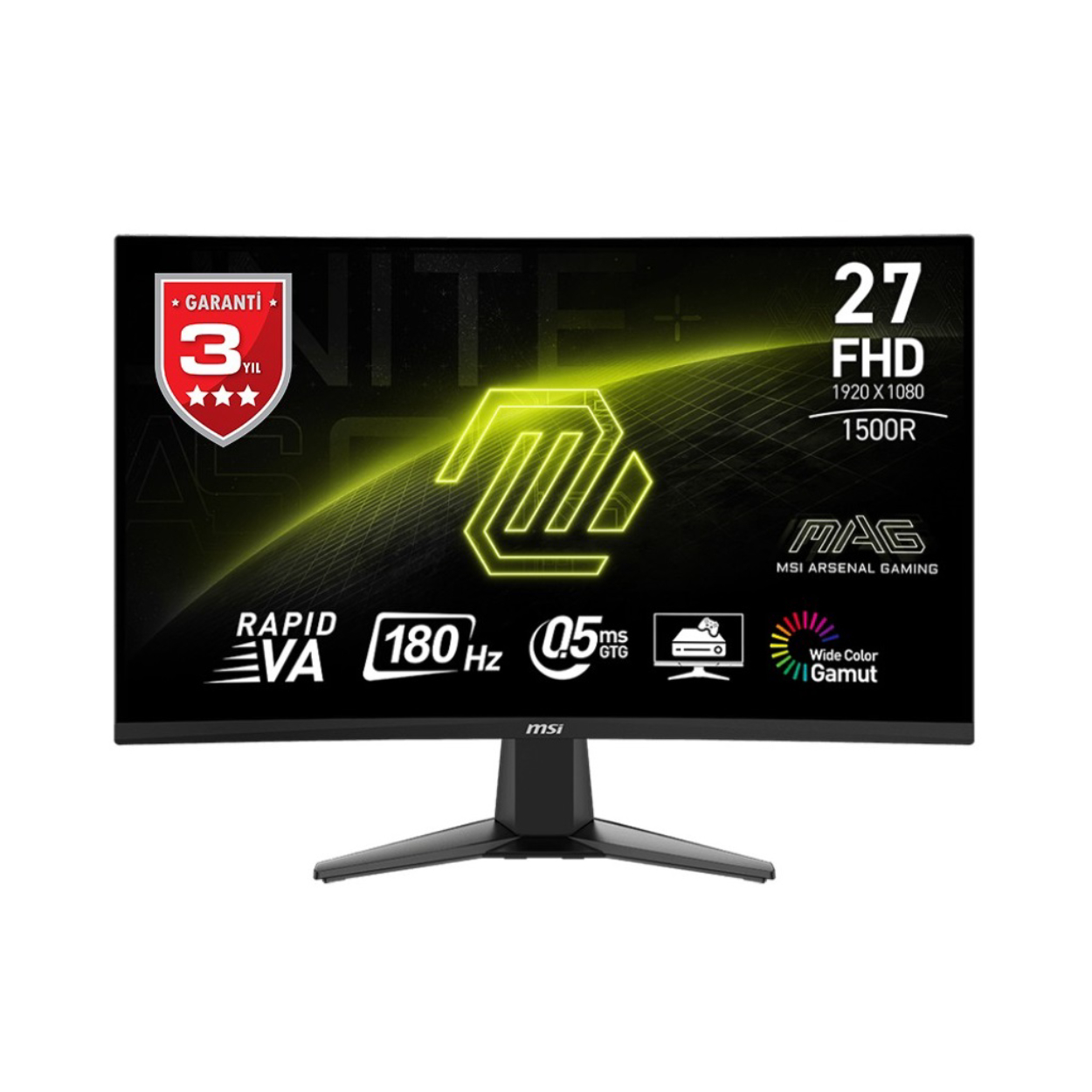 27" MSI MAG 27C6F 0.5ms 180Hz 1920x1080 HDMI DP VA  Curved Gaming Monitör