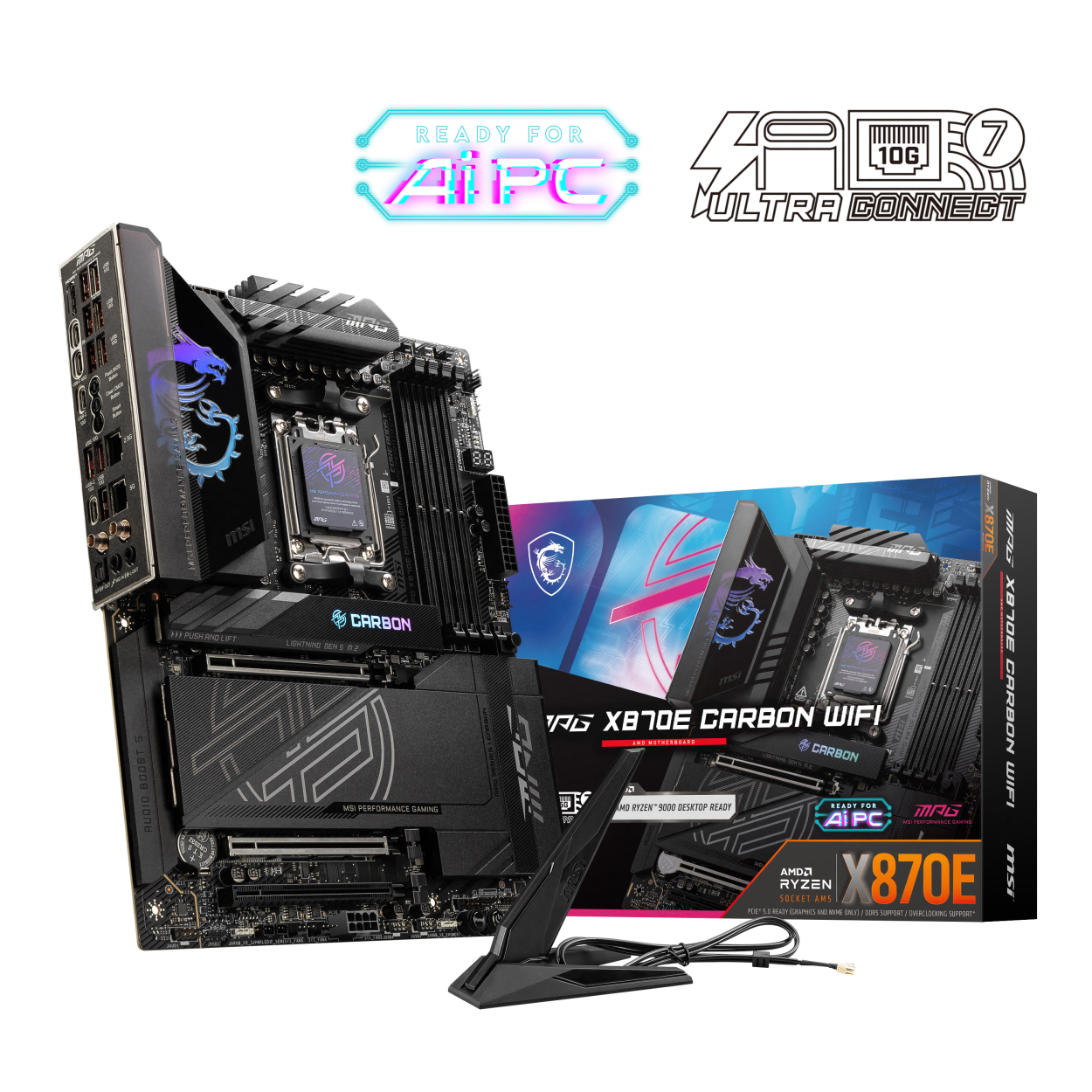 MSI MPG X870E CARBON WIFI AM5 DDR5 8400(OC) USB4 4xM2 HDMI WIFI7 RGB 2xLan ATX
