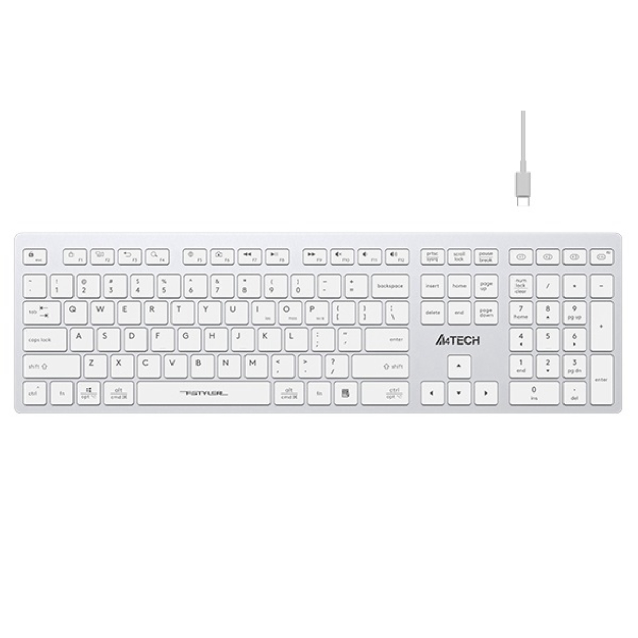 A4 Tech FBX50C Kablosuz MM Şarjlı Q Beyaz Klavye
