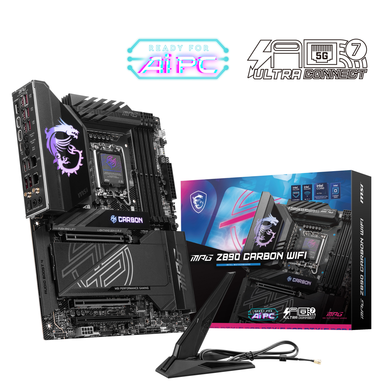 MSI MPG Z890 CARBON WIFI 1851P DDR5 9200 USB4 5xM2 2xTB4 HDMI DP 1x5G 1x2,5G