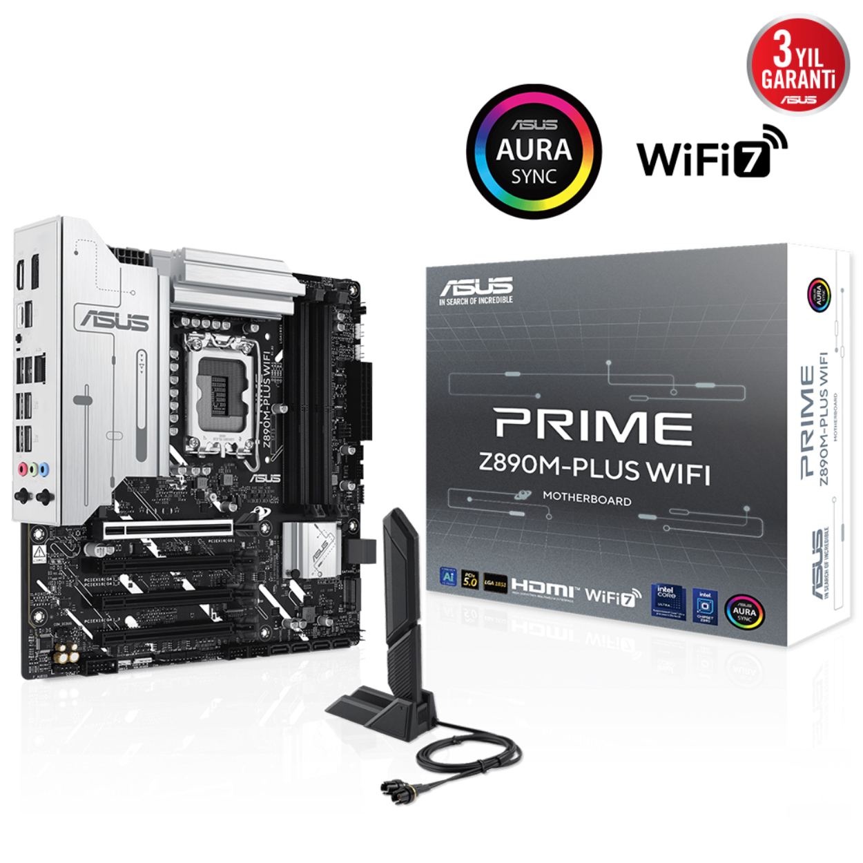 Asus PRIME Z890M-PLUS WIFI 1851P DDR5 8400 Type-C 3xM2 HDMI DP Wifi7 BT mATX