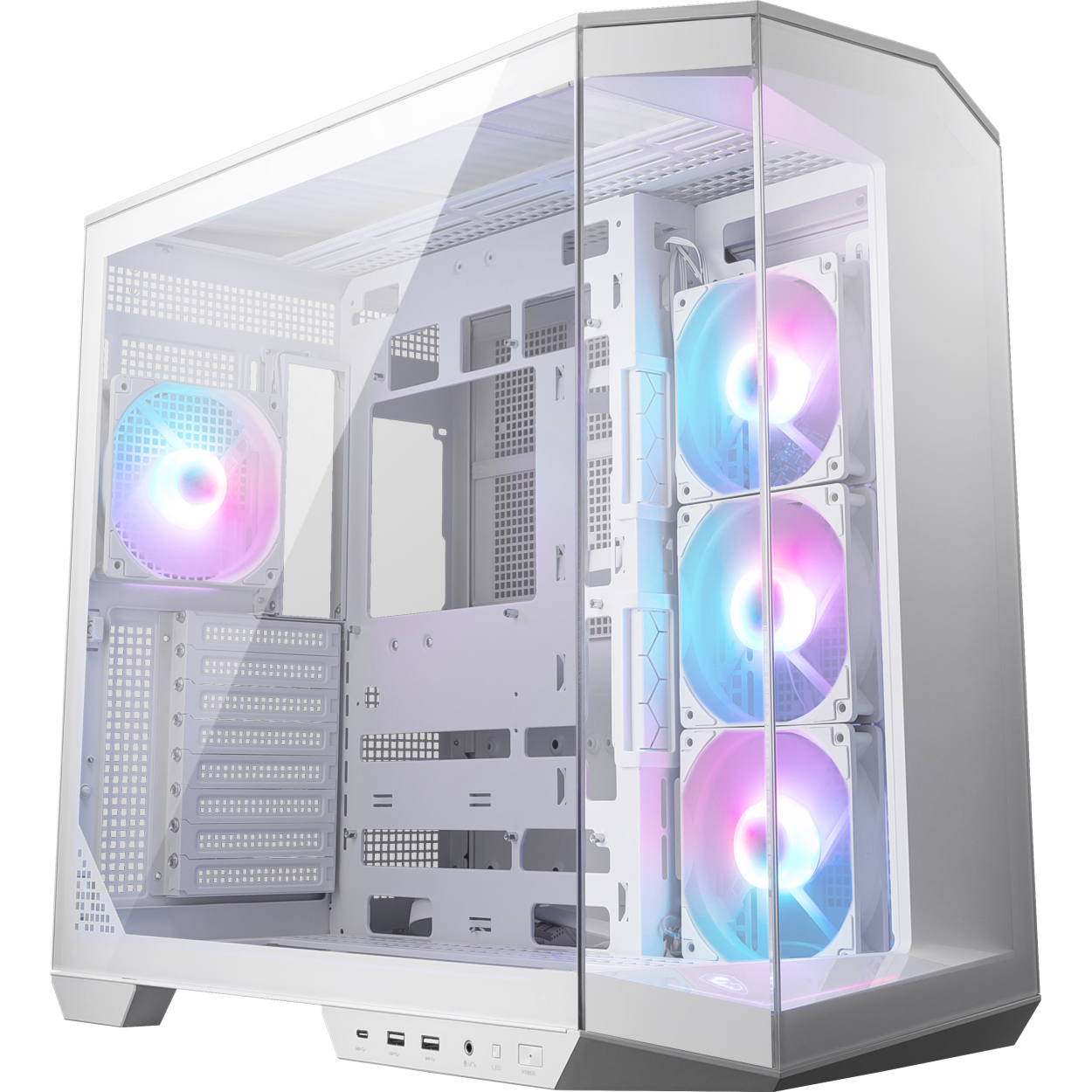 MSI MAG PANO 100R PZ WHITE 4x120mm Fan Temperli Cam PSU Yok ATX Panoramik Beyaz