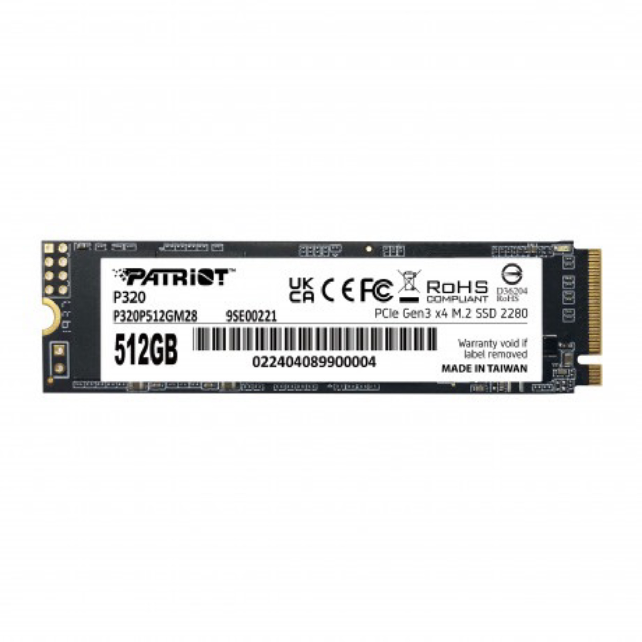 Patriot P320 512GB 3000/2200MB/s NVMe M2 SSD Disk (P320P512GM28)