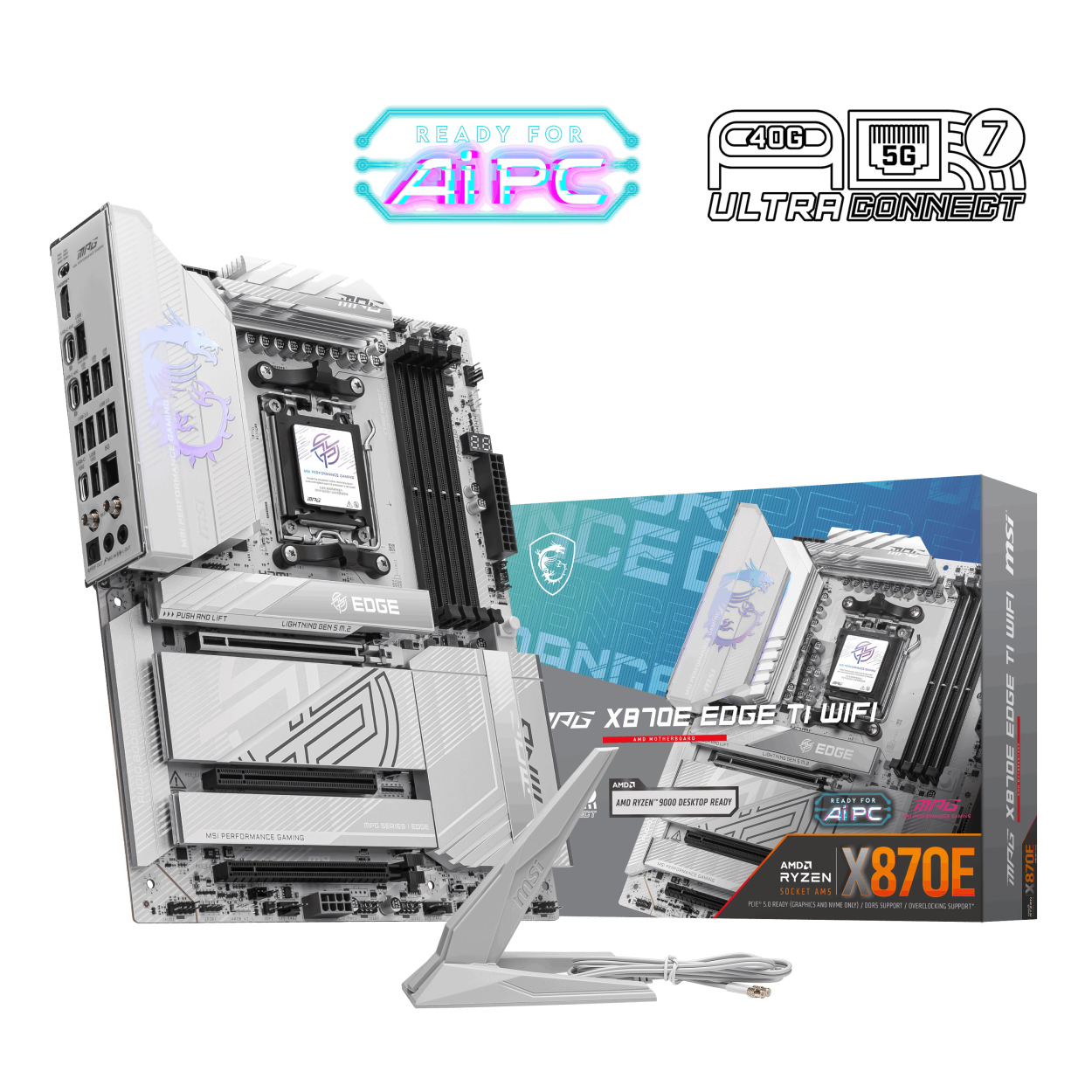 MSI MPG X870E EDGE TI WIFI AM5 DDR5 8400(OC) M.2 2.5G Lan HDMI Wifi 7 ATX