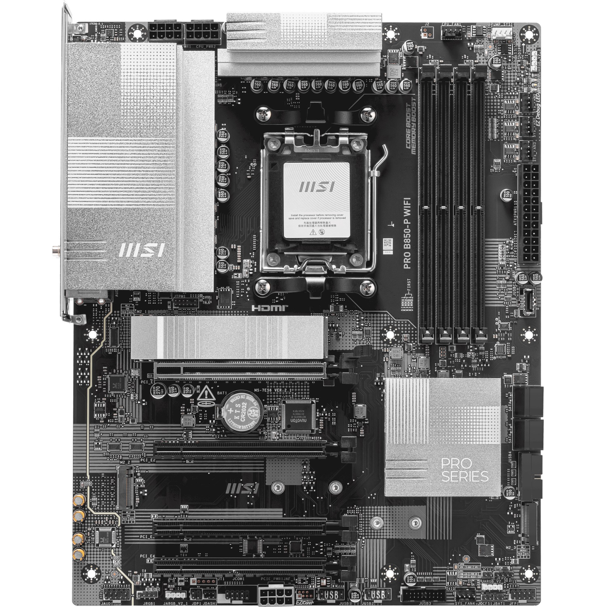 MSI PRO B850-P WIFI AM5 DDR5 8200(OC) M.2 USB 5G Lan HDMI Wifi 7 ATX