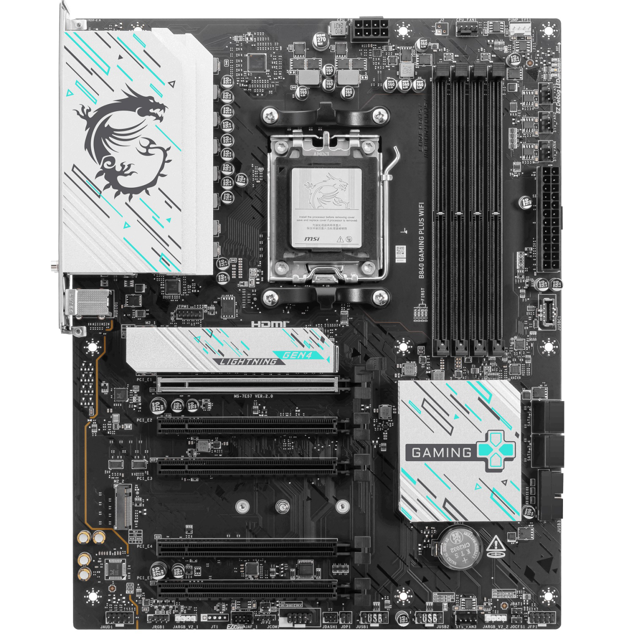 MSI B840 GAMING PLUS WIFI AM5 DDR5 8000(OC) M.2 USB 2.5G Lan HDMI Wifi 7 ATX