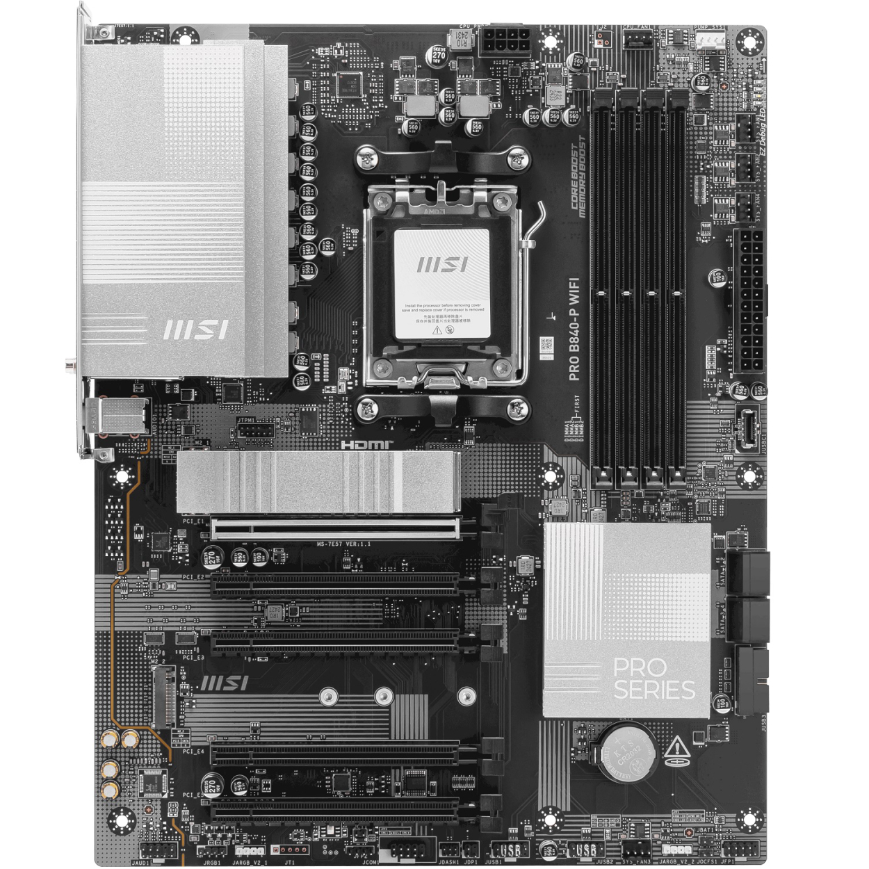 MSI PRO B840-P WIFI AM5 DDR5 8000(OC) M.2 USB 2.5G Lan HDMI Wifi 7 ATX
