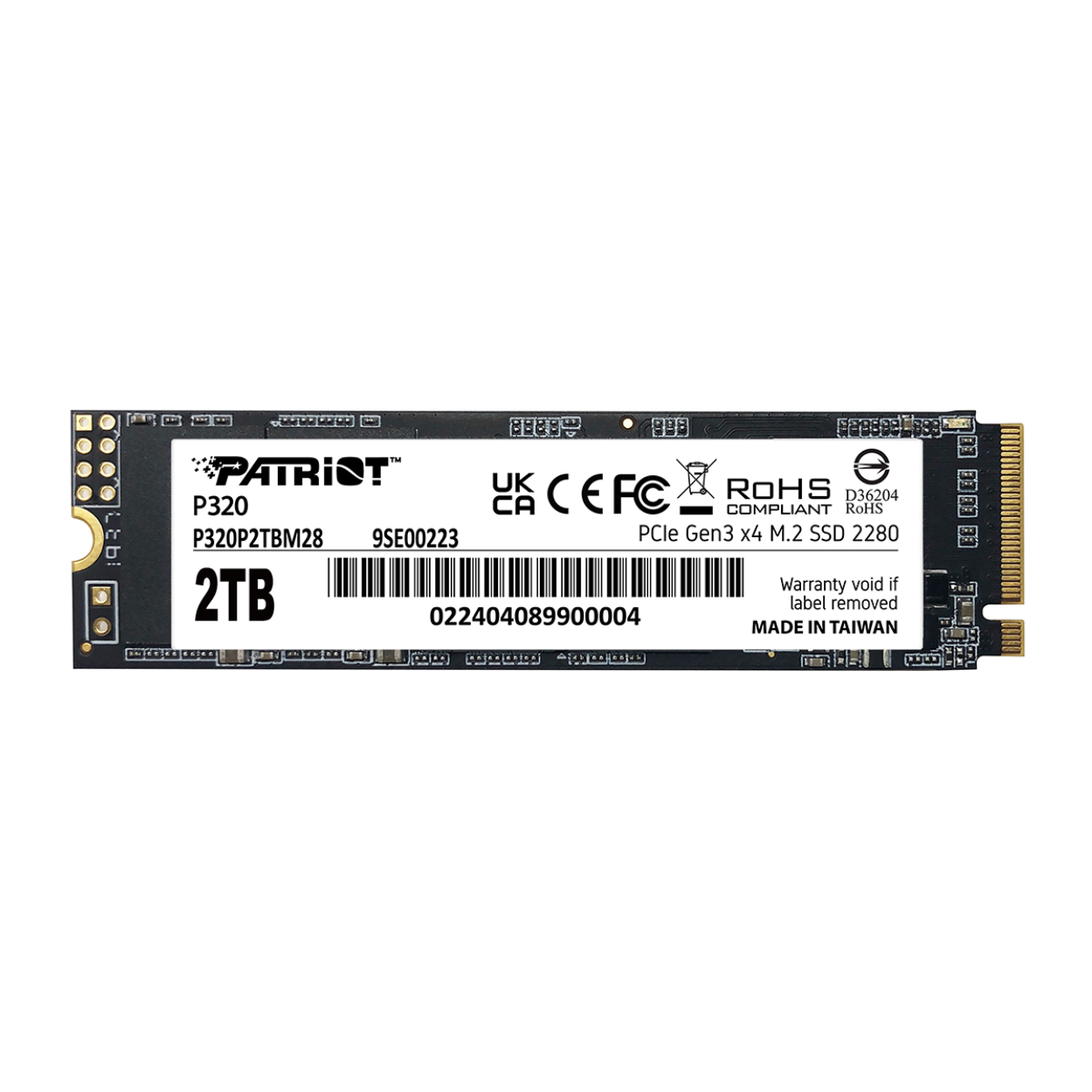 Patriot P320 2TB 3000/2200MB/s NVMe M2 SSD Disk (P320P2TBM28)