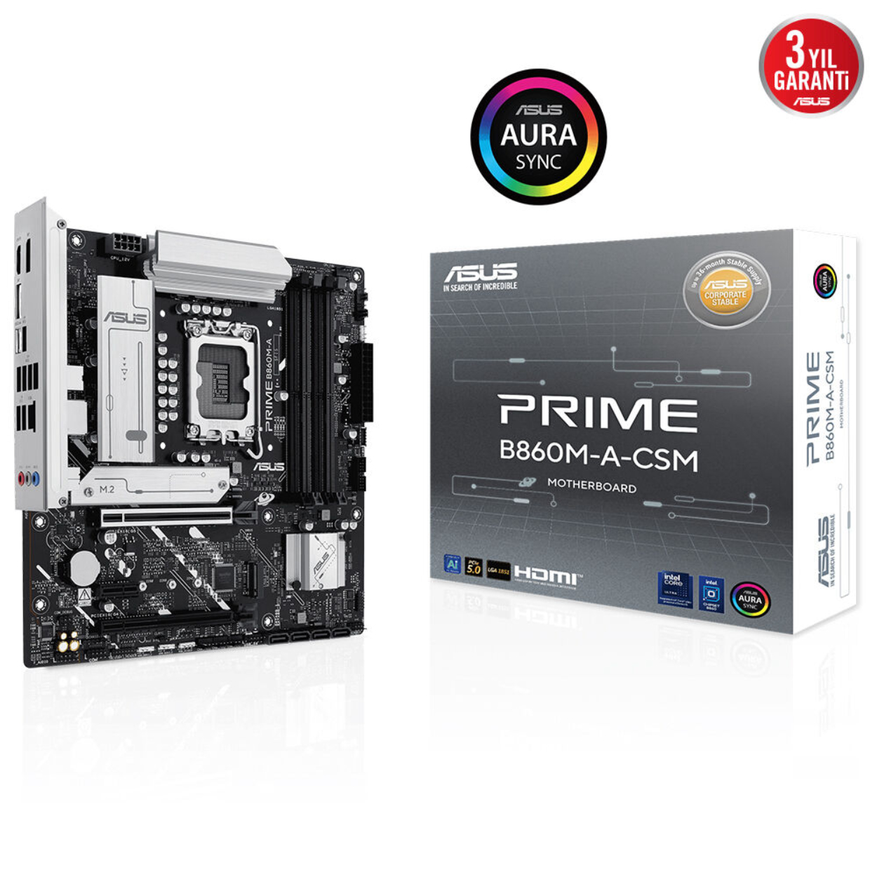 Asus PRIME B860M-A-CSM DDR5 1851P 2xDP HDMI 2xM2 RGB mATX