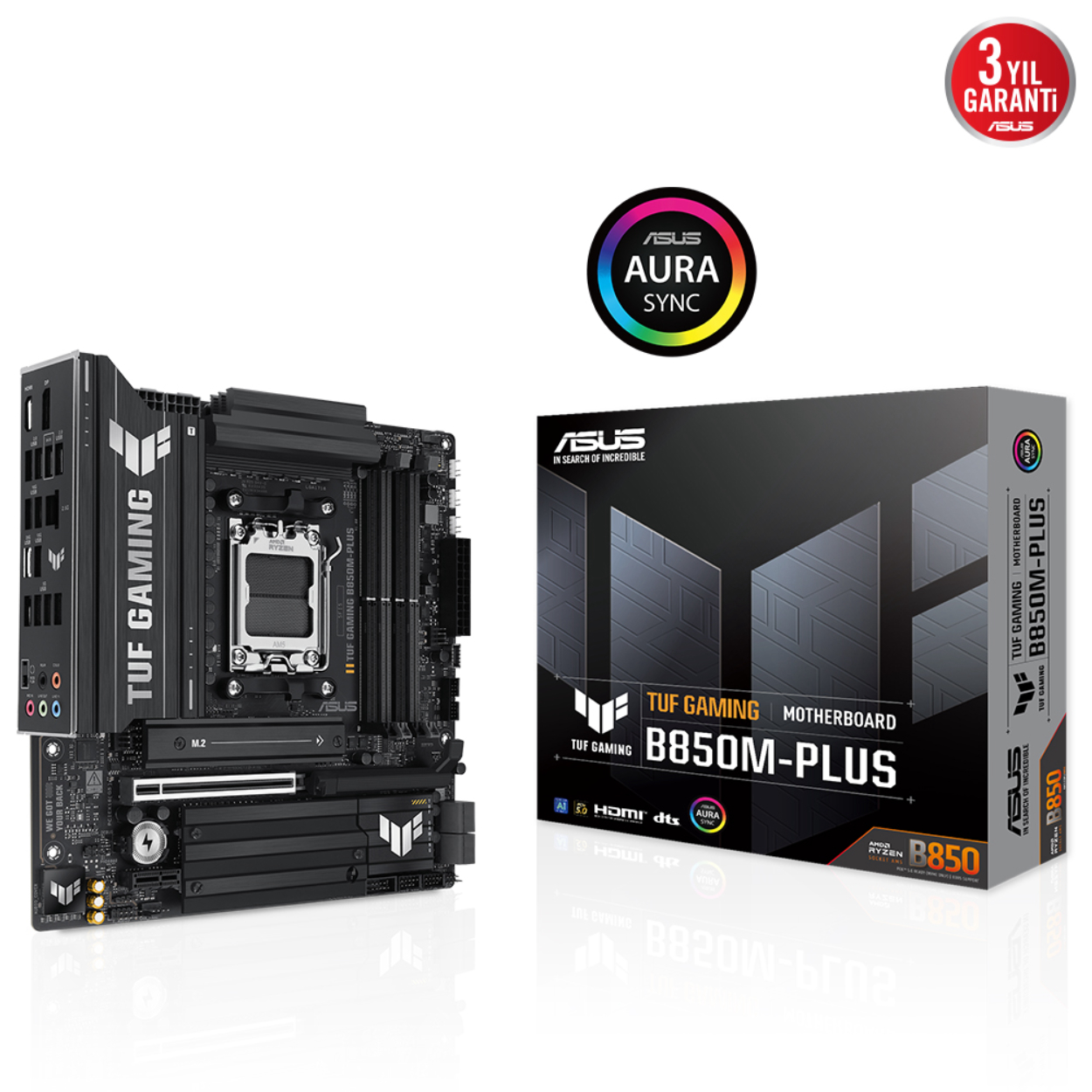 AsusTUF GAMING B850M-PLUS AM5 DDR5 8000(OC) USB 3xM2 HDMI DP Gbit RGB mATX